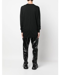 schwarzes bedrucktes Langarmshirt von Rick Owens DRKSHDW