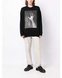 schwarzes bedrucktes Langarmshirt von Undercover