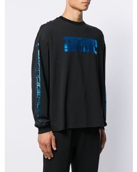 schwarzes bedrucktes Langarmshirt von Christopher Kane