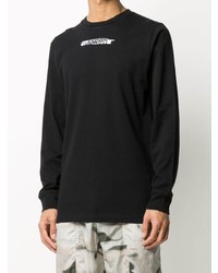 schwarzes bedrucktes Langarmshirt von Off-White