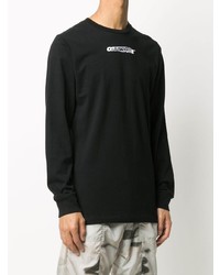 schwarzes bedrucktes Langarmshirt von Off-White