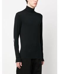 schwarzes bedrucktes Langarmshirt von Raf Simons