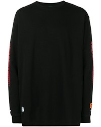 schwarzes bedrucktes Langarmshirt von Heron Preston