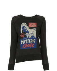 schwarzes bedrucktes Langarmshirt von Hysteric Glamour