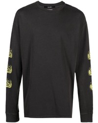 schwarzes bedrucktes Langarmshirt von Ksubi