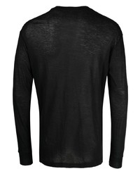 schwarzes bedrucktes Langarmshirt von Song For The Mute