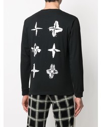 schwarzes bedrucktes Langarmshirt von Stone Island