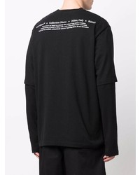 schwarzes bedrucktes Langarmshirt von Off-White