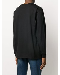 schwarzes bedrucktes Langarmshirt von MSGM