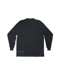 schwarzes bedrucktes Langarmshirt von Balenciaga