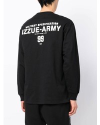 schwarzes bedrucktes Langarmshirt von Izzue