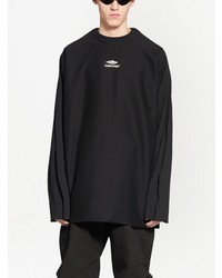 schwarzes bedrucktes Langarmshirt von Balenciaga