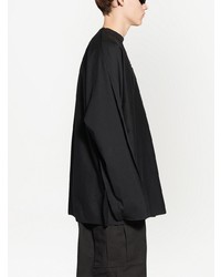 schwarzes bedrucktes Langarmshirt von Balenciaga