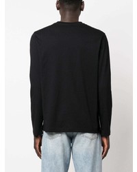 schwarzes bedrucktes Langarmshirt von A.P.C.