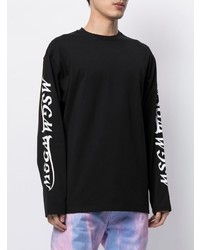 schwarzes bedrucktes Langarmshirt von MSGM