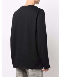 schwarzes bedrucktes Langarmshirt von MSGM