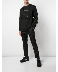 schwarzes bedrucktes Langarmshirt von Supreme