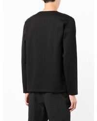 schwarzes bedrucktes Langarmshirt von Alexander McQueen