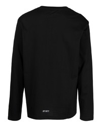 schwarzes bedrucktes Langarmshirt von Off Duty