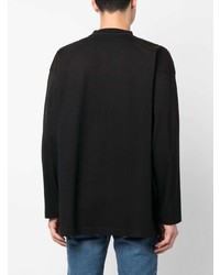 schwarzes bedrucktes Langarmshirt von Balenciaga