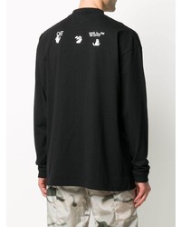 schwarzes bedrucktes Langarmshirt von Off-White