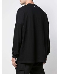 schwarzes bedrucktes Langarmshirt von Marcelo Burlon County of Milan