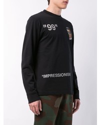 schwarzes bedrucktes Langarmshirt von Off-White