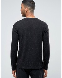 schwarzes bedrucktes Langarmshirt von Asos