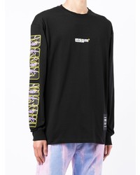 schwarzes bedrucktes Langarmshirt von MSGM