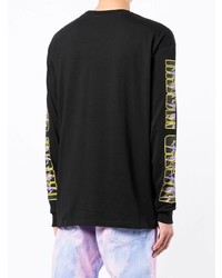 schwarzes bedrucktes Langarmshirt von MSGM