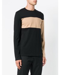 schwarzes bedrucktes Langarmshirt von Helmut Lang