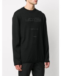 schwarzes bedrucktes Langarmshirt von Moschino