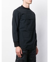 schwarzes bedrucktes Langarmshirt von Maharishi