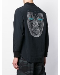 schwarzes bedrucktes Langarmshirt von Maharishi