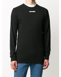 schwarzes bedrucktes Langarmshirt von Off-White