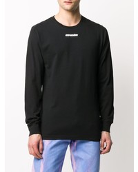 schwarzes bedrucktes Langarmshirt von Off-White