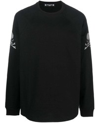 schwarzes bedrucktes Langarmshirt von Mastermind Japan