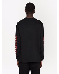 schwarzes bedrucktes Langarmshirt von Gucci