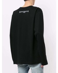 schwarzes bedrucktes Langarmshirt von Mastermind World