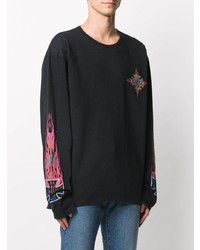 schwarzes bedrucktes Langarmshirt von Rhude