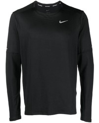 schwarzes bedrucktes Langarmshirt von Nike