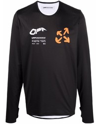 schwarzes bedrucktes Langarmshirt von Off-White