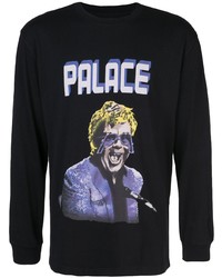 schwarzes bedrucktes Langarmshirt von Palace