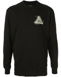 schwarzes bedrucktes Langarmshirt von Palace