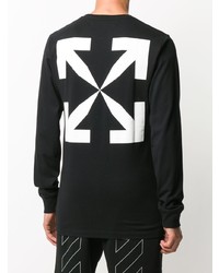 schwarzes bedrucktes Langarmshirt von Off-White