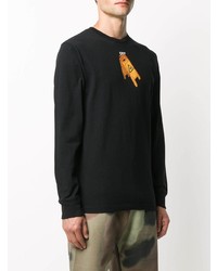 schwarzes bedrucktes Langarmshirt von Off-White