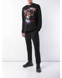 schwarzes bedrucktes Langarmshirt von Givenchy