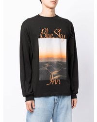 schwarzes bedrucktes Langarmshirt von BLUE SKY INN