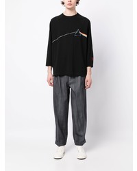 schwarzes bedrucktes Langarmshirt von Undercover