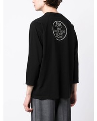 schwarzes bedrucktes Langarmshirt von Undercover